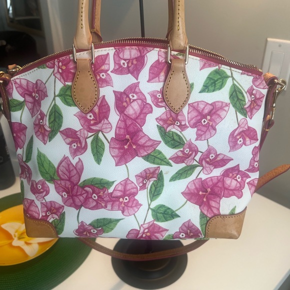 Dooney & Bourke Pink & Green Floral Satchel (includes the shoulder strap) - Picture 3 of 12